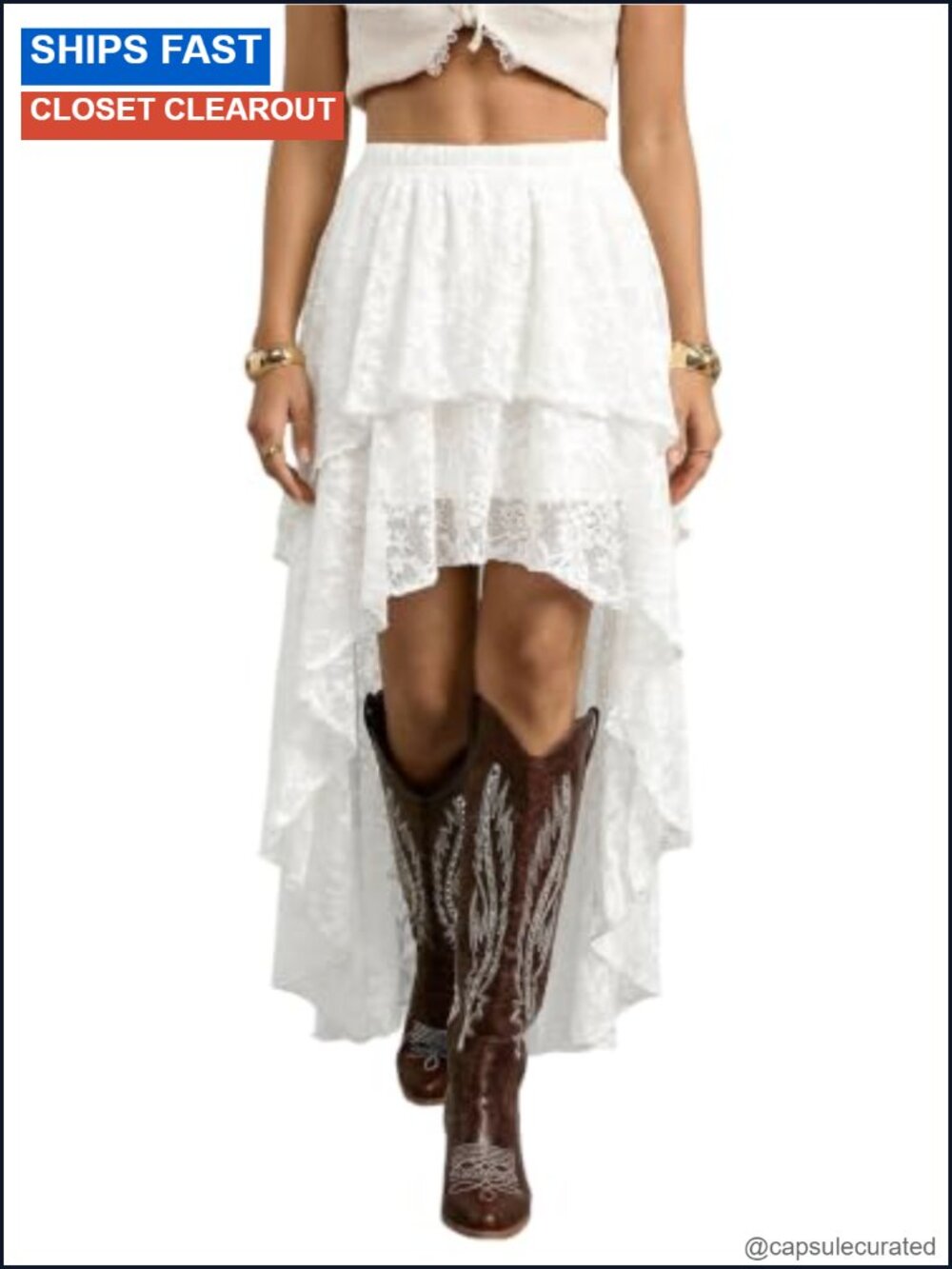 Women Maxi Skirt High Low Ruffle Lace Y2K Rave Asymmetrical Fairy